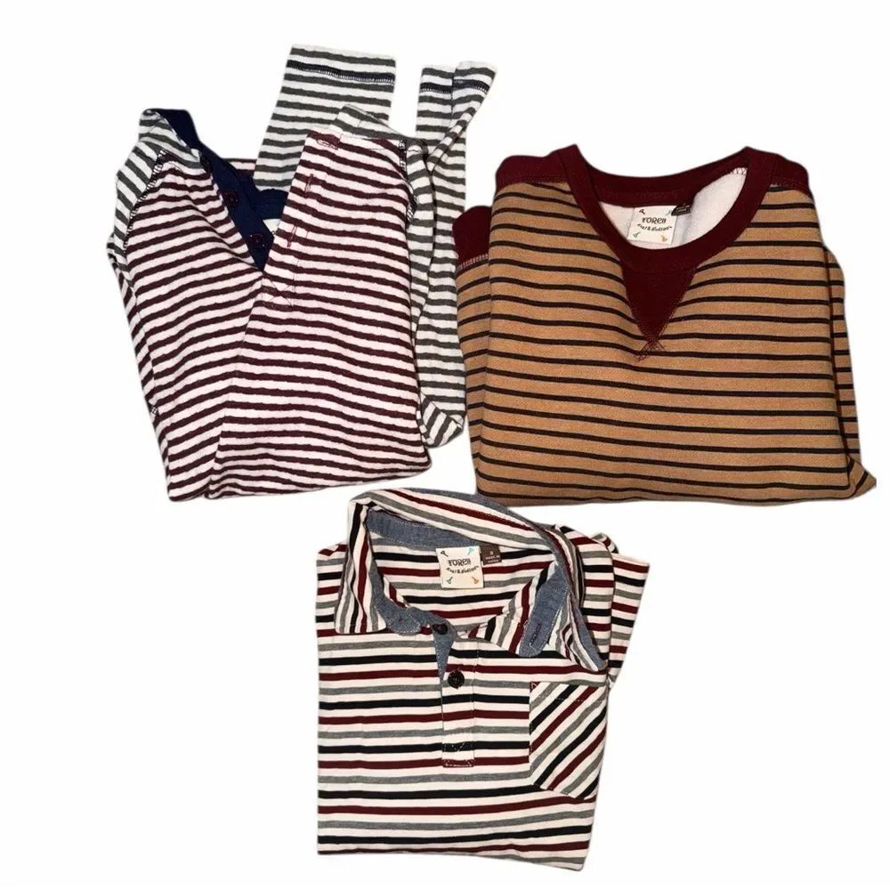 Lot 3 Axel & Hudson Boy Shirts Size 7 8 10 12 Sweatshirt Polo Hoodie Striped EUC